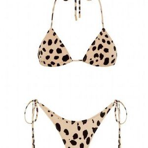 Triangl Georgia Cheetah Bikini Top M and Bottom S